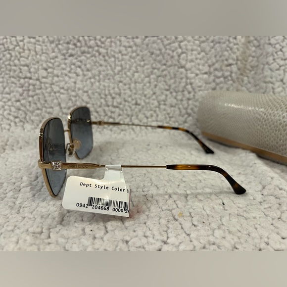 Jimmy Choo LILI S 2M2 9O Sunglasses Black Gold Frame Gray Shaded Lenses … - Picture 2 of 6